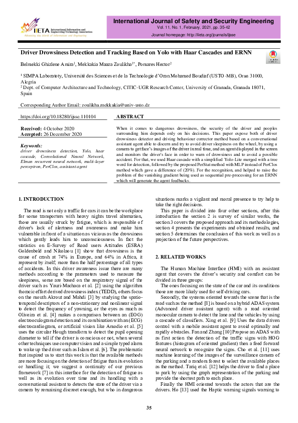 (PDF) Driver Drowsiness Detection and Tracking Based on Yolo with Haar ...