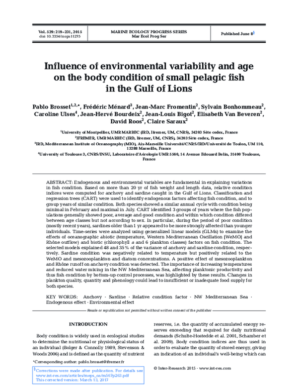 (PDF) Influence of environmental variability and age on the body ...