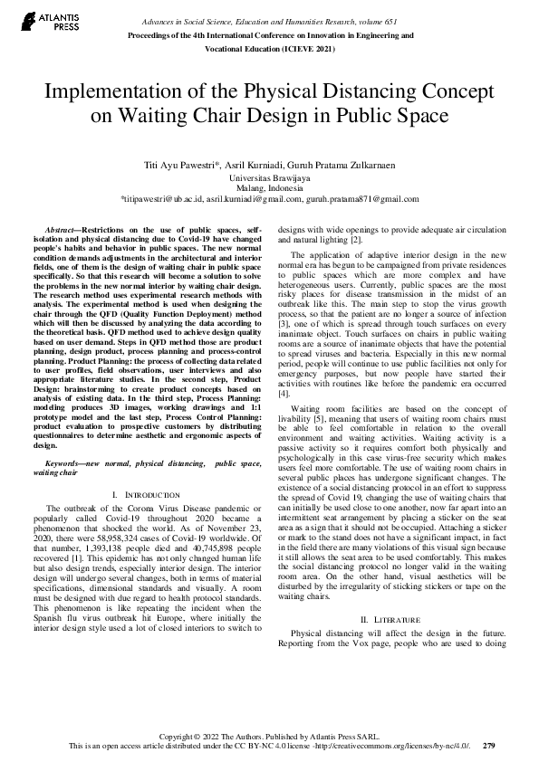 (PDF) Implementation of the Physical Distancing Concept on Waiting ...