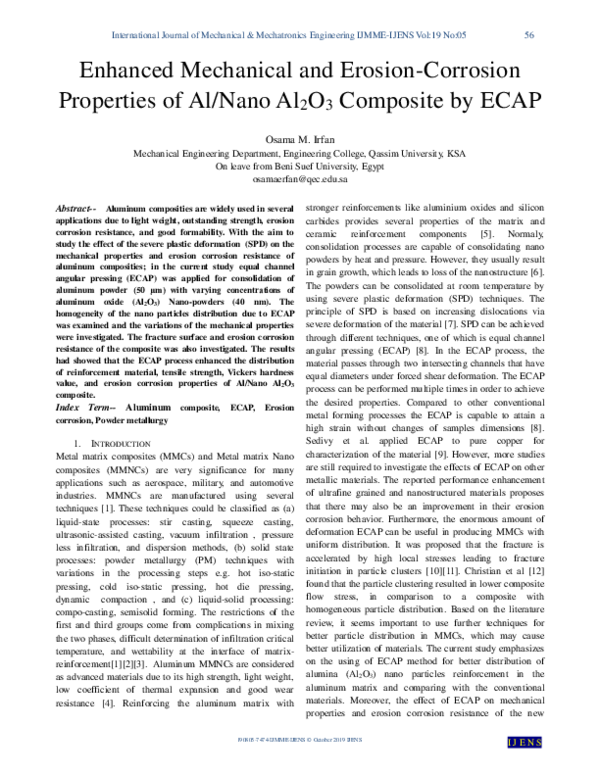 (PDF) Enhanced Mechanical and Erosion-Corrosion Properties of Al/Nano ...