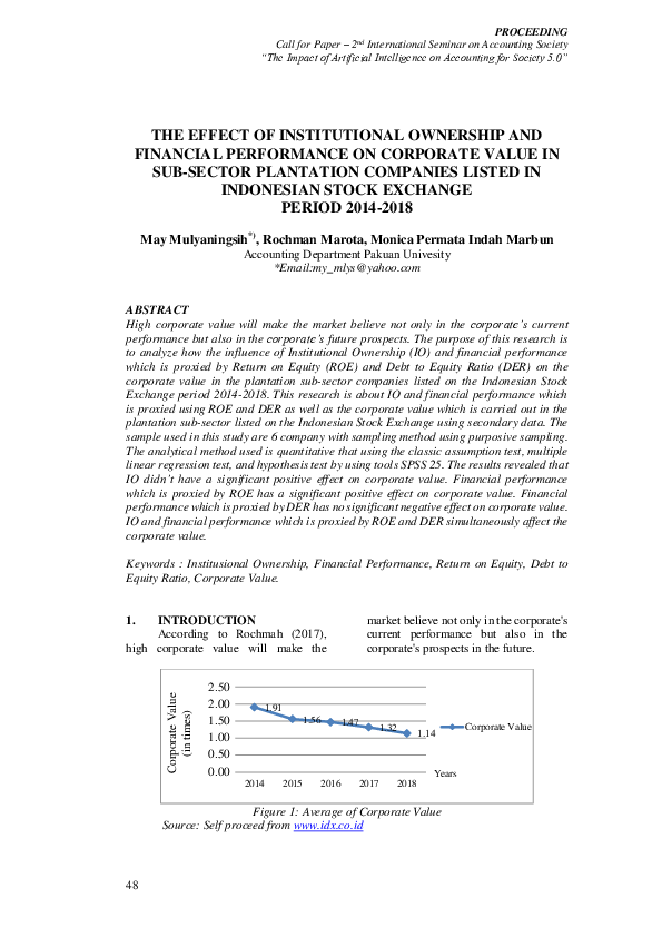 (PDF) The Effect of Institutional Ownership and Financial Performance ...