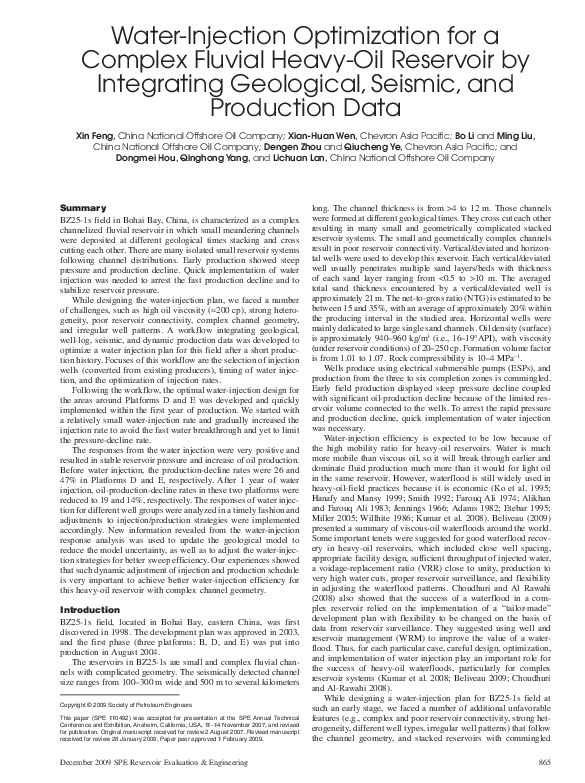 (PDF) Water-Injection Optimization for a Complex Fluvial Heavy-Oil ...