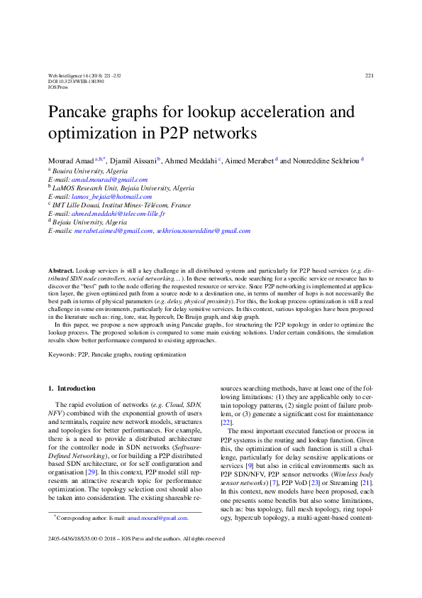 (PDF) Pancake graphs for lookup acceleration and optimization in P2P ...