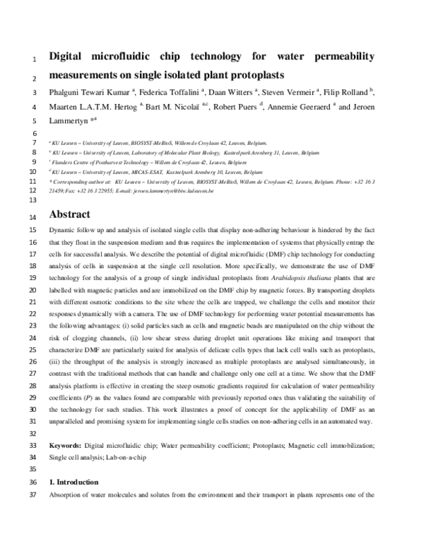 (PDF) Digital microfluidic chip technology for water permeability ...