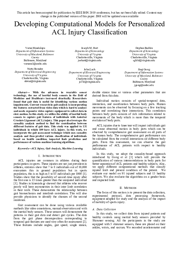 (PDF) Developing Computational Models for Personalized ACL Injury ...