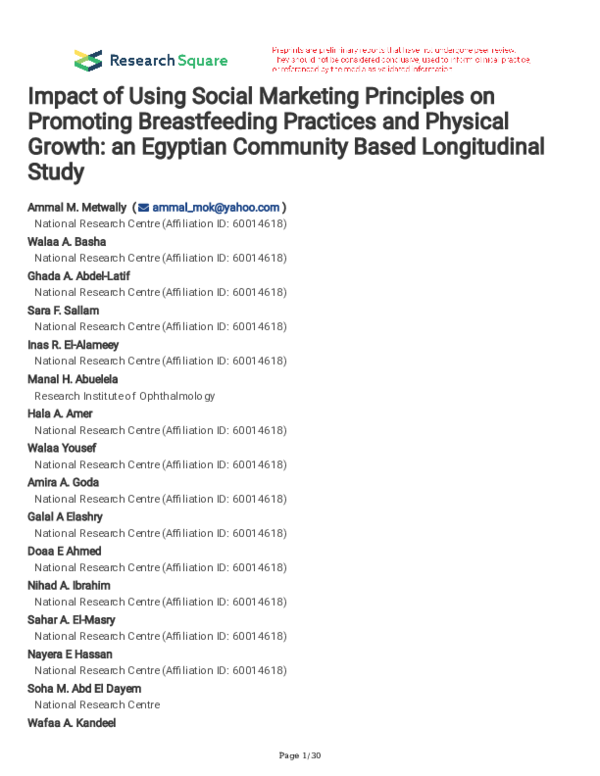 (PDF) Impact of Using Social Marketing Principles on Promoting ...