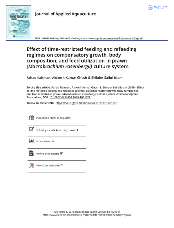 (PDF) Effect of time-restricted feeding and refeeding regimes on ...