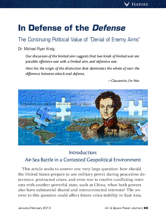 (PDF) In Defense of the Defense: The Continuing Political Value of ...