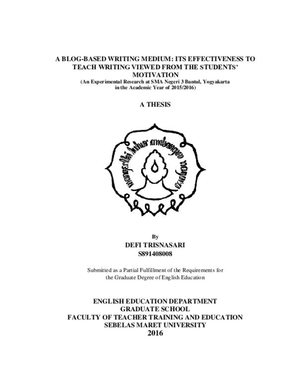 (PDF) A Blog-Based Writing Medium: Its Effectiveness to Teach Writing ...