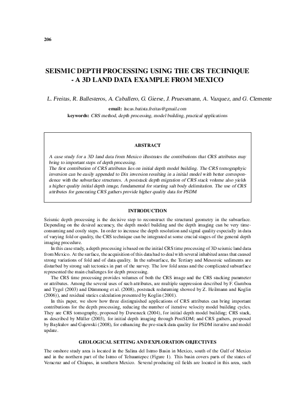 (PDF) Seismic depth processing using the CRS technique - a 3D land data ...