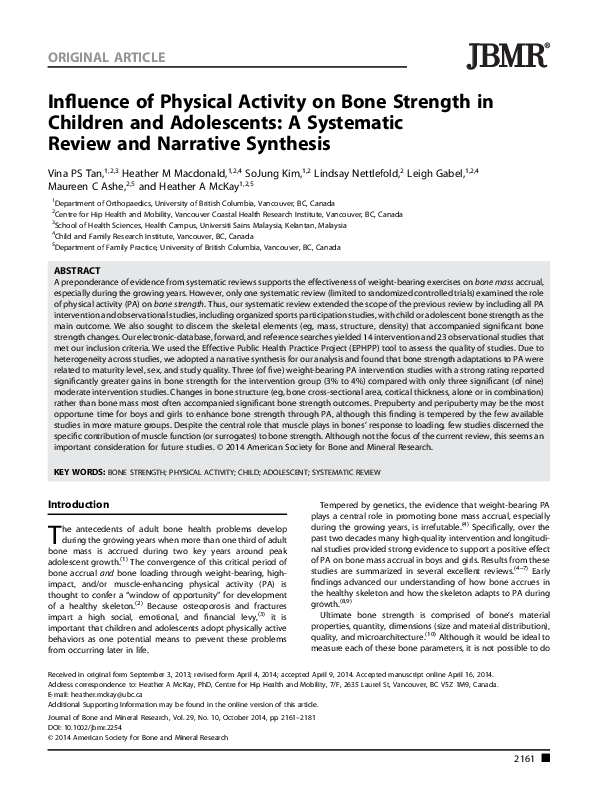 (PDF) Influence of Physical Activity on Bone Strength in Children and ...