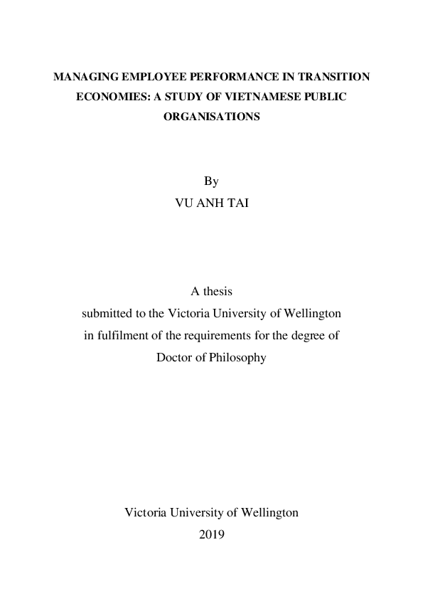 PDF) Managing employee performance in transition economies