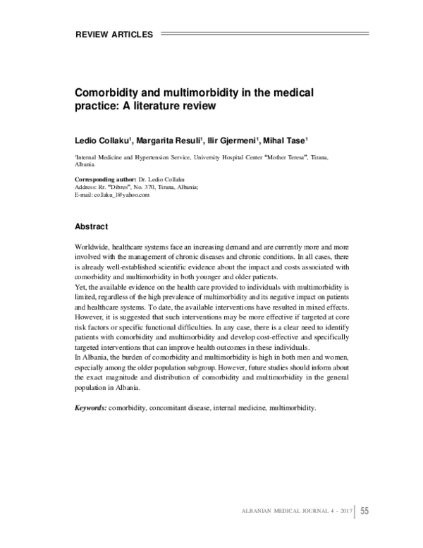 (PDF) Comorbidity and multimorbidity in the medical practice : A ...