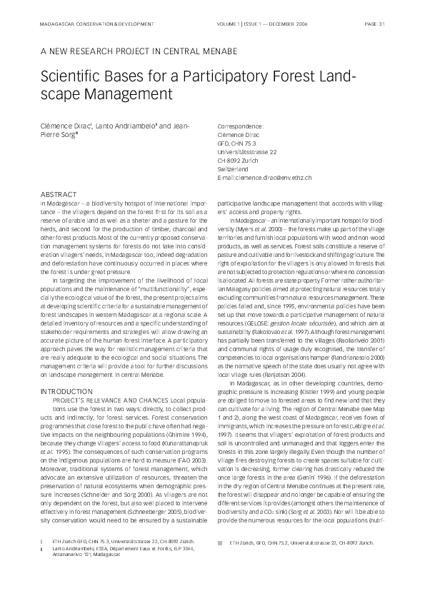 (PDF) Scientific Bases for a Participatory Forest Landscape Management