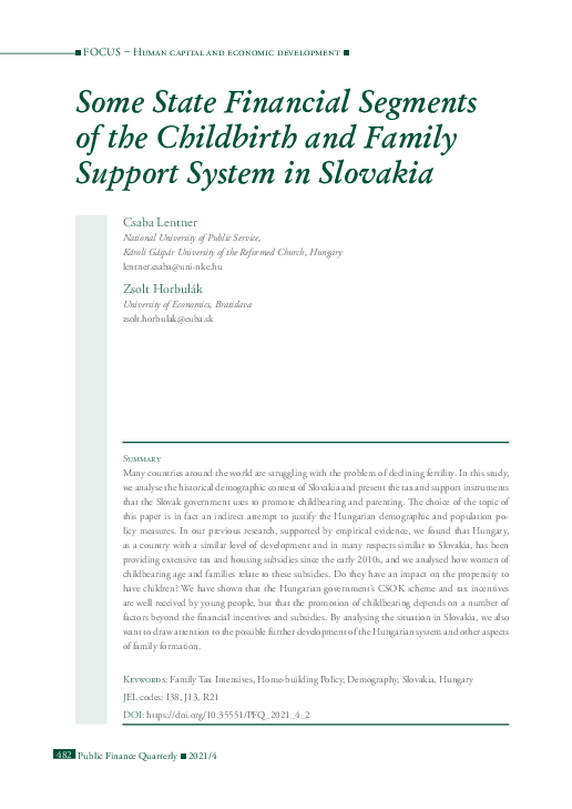 (PDF) Some State Financial Segments of the Childbirth and Family ...