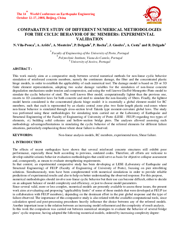 (PDF) Comparative Study of Different Numerical Methodologies for
