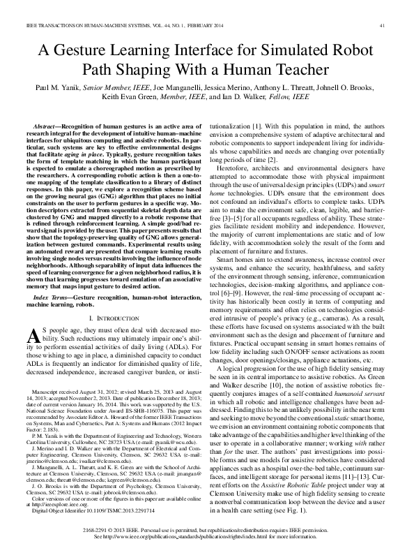 (PDF) A Gesture Learning Interface for Simulated Robot Path Shaping ...