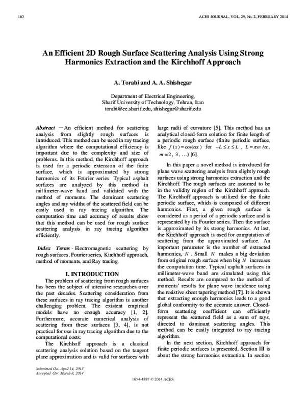 (PDF) An Efficient 2D Rough Surface Scattering Analysis Using Strong ...