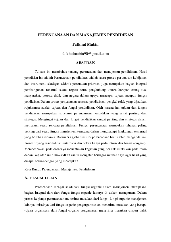 Pdf Perencanaan Dan Manajemen Pendidikan