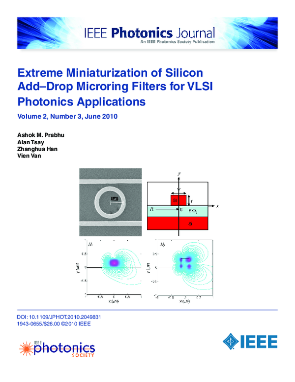 (PDF) Extreme Miniaturization of Silicon Add-Drop Microring Filters for ...