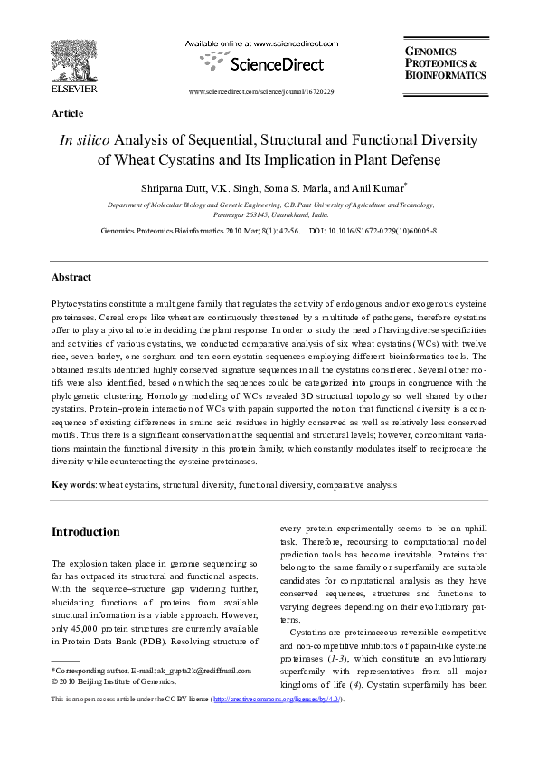 (PDF) In silico Analysis of Sequential, Structural and Functional ...