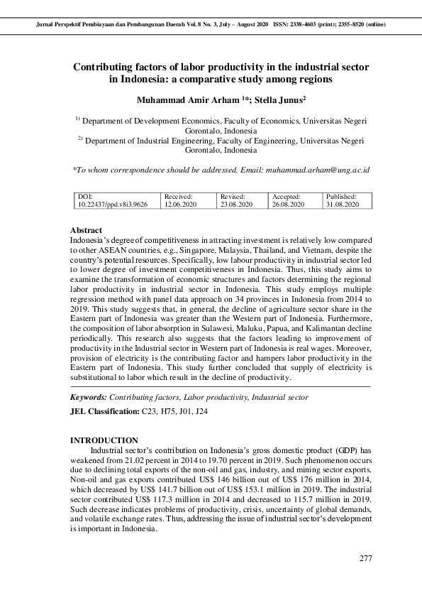 (PDF) Contributing factors of labor productivity in the industrial ...