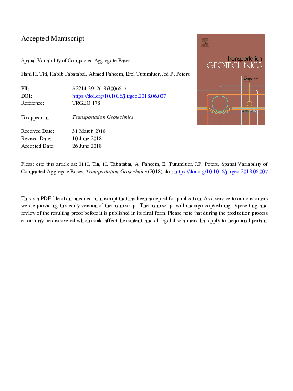 (PDF) Spatial variability of compacted aggregate bases
