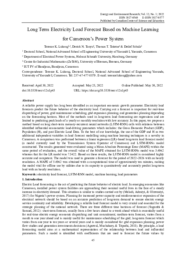 (PDF) Long Term Electricity Load Forecast Based on Machine Learning for ...
