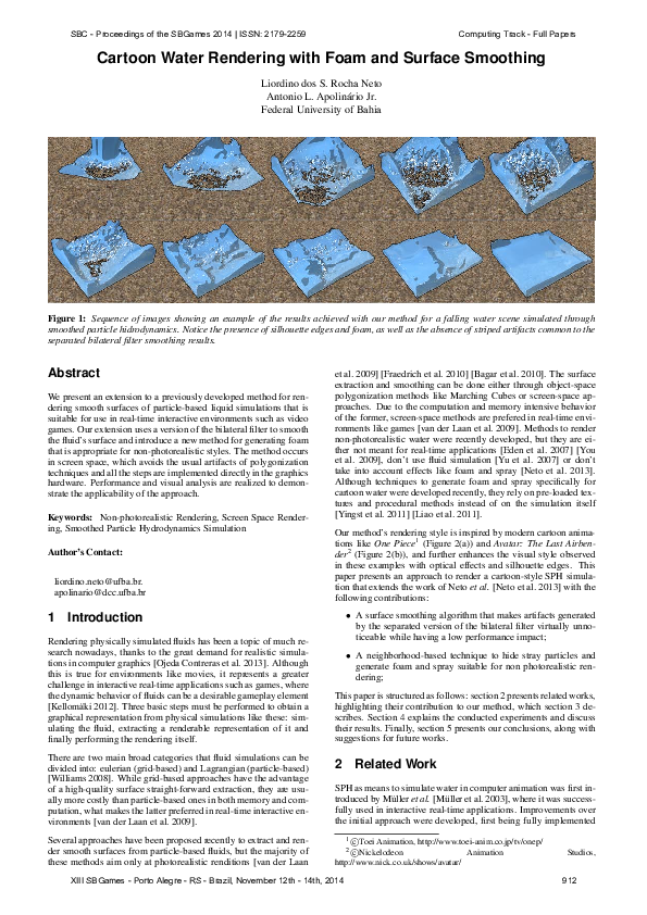 (PDF) Cartoon Water Rendering with Foam and Surface Smoothing