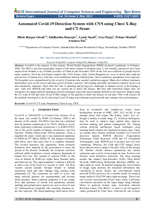 (PDF) Automated Covid-19 Detection System with CNN using Chest X-Ray ...