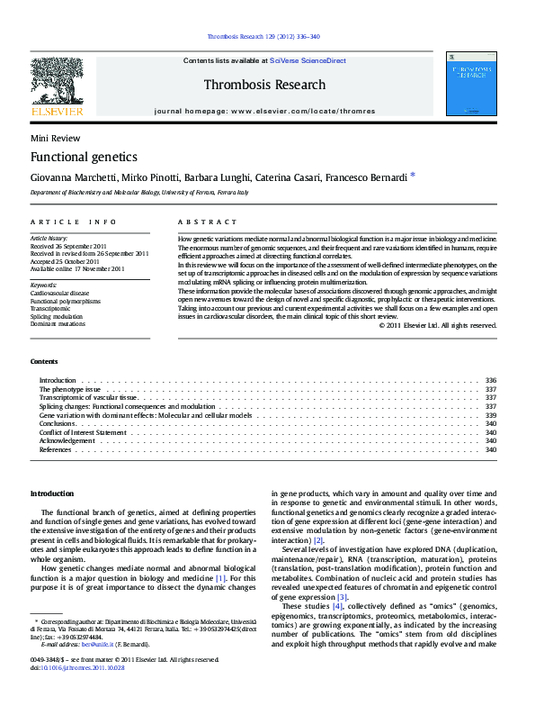 (PDF) Functional genetics