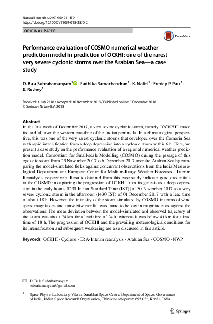 (PDF) Performance evaluation of COSMO numerical weather prediction ...