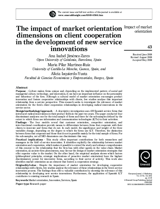(PDF) The impact of market orientation dimensions on client cooperation ...