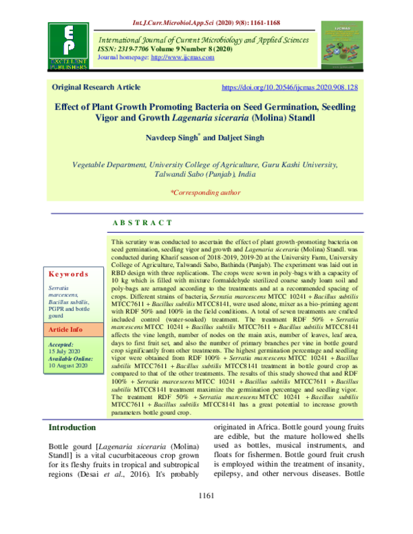 (PDF) Effect of Plant Growth Promoting Bacteria on Seed Germination ...