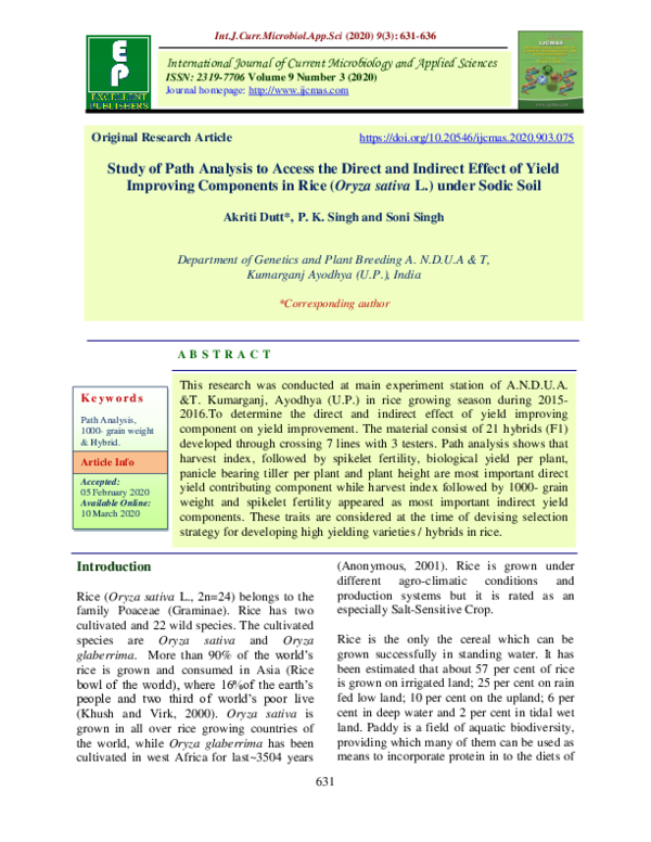 (PDF) Study of Path Analysis to Access the Direct and Indirect Effect ...