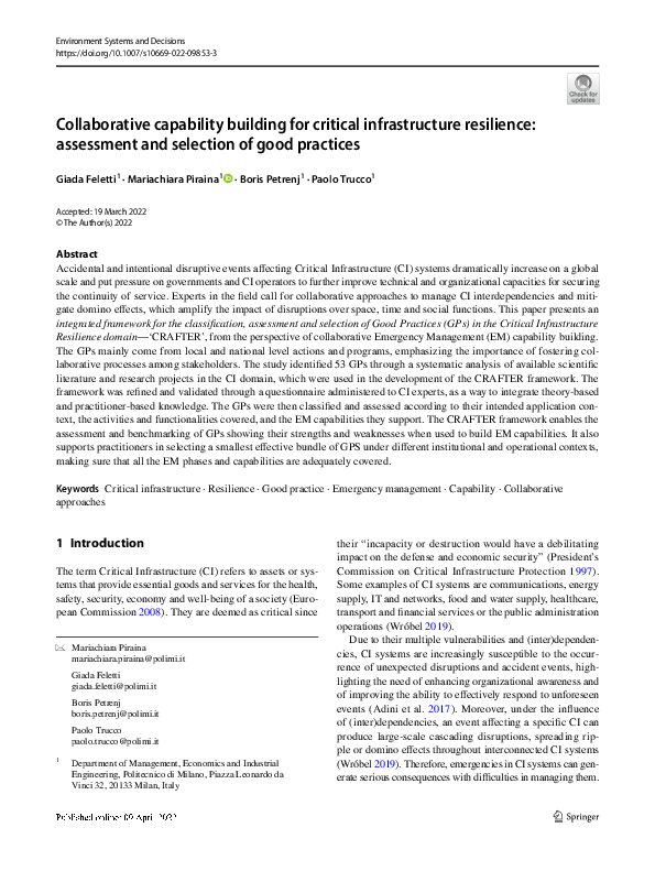 (PDF) Collaborative capability building for critical infrastructure ...