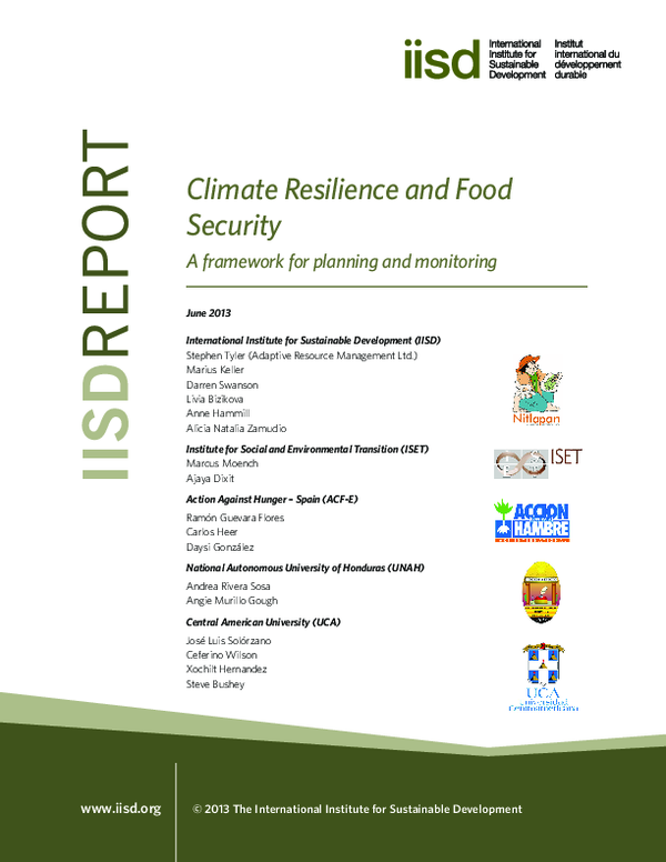 (PDF) Climate Resilience and Food Security A framework for planning and ...