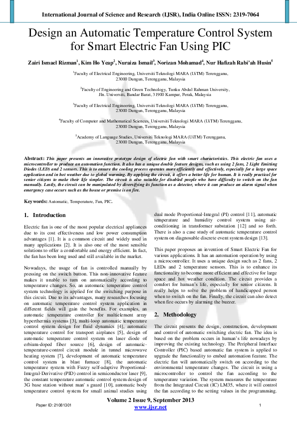 (PDF) Design an Automatic Temperature Control System for Smart Electric