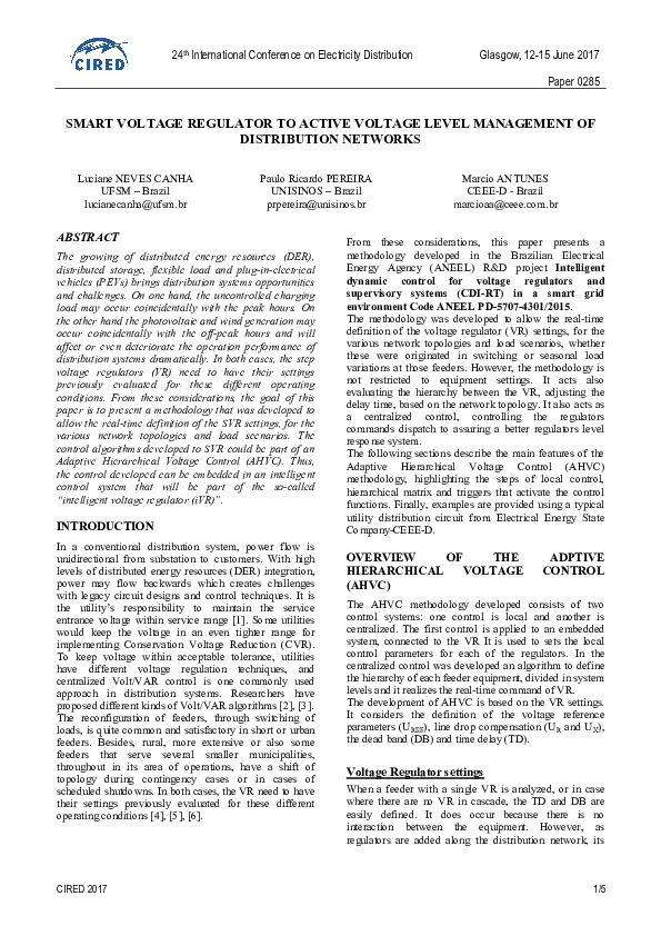 (PDF) Smart voltage regulator to active voltage level management of ...