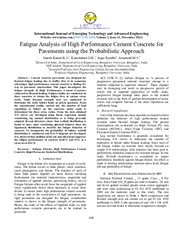 (PDF) Fatigue Analysis of High Performance Cement Concrete for ...