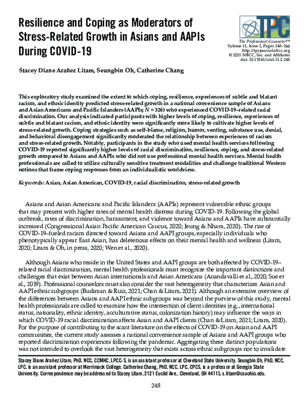 (PDF) Resilience and Coping as Moderators of Stress-Related Growth in ...
