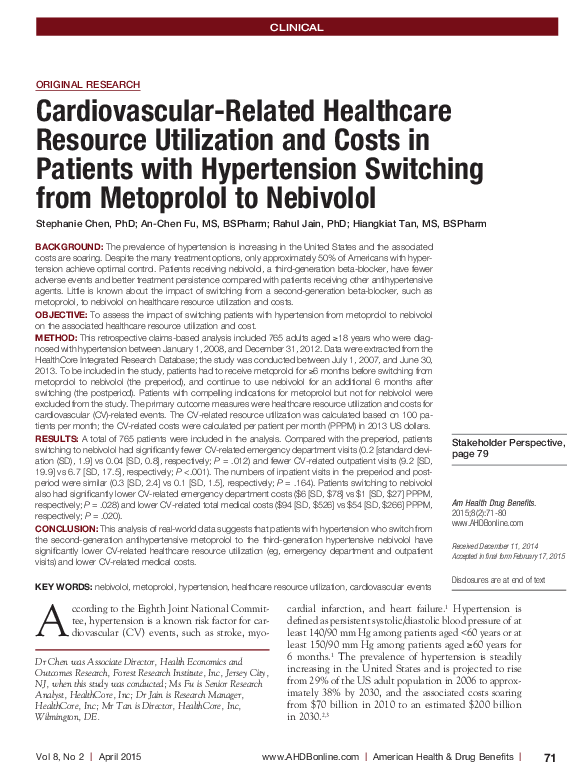(PDF) Cardiovascular-related healthcare resource utilization and costs ...