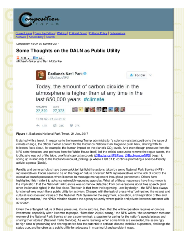 (PDF) Some Thoughts on the DALN as Public Utility