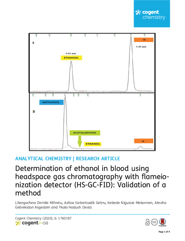 (PDF) Determination of ethanol in blood using headspace gas