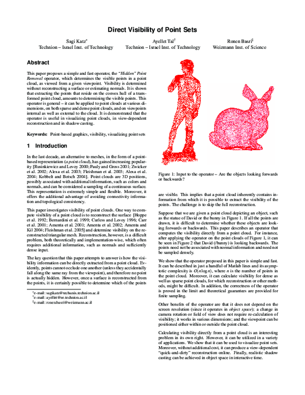 (PDF) Direct visibility of point sets Ronen Basri Academia.edu