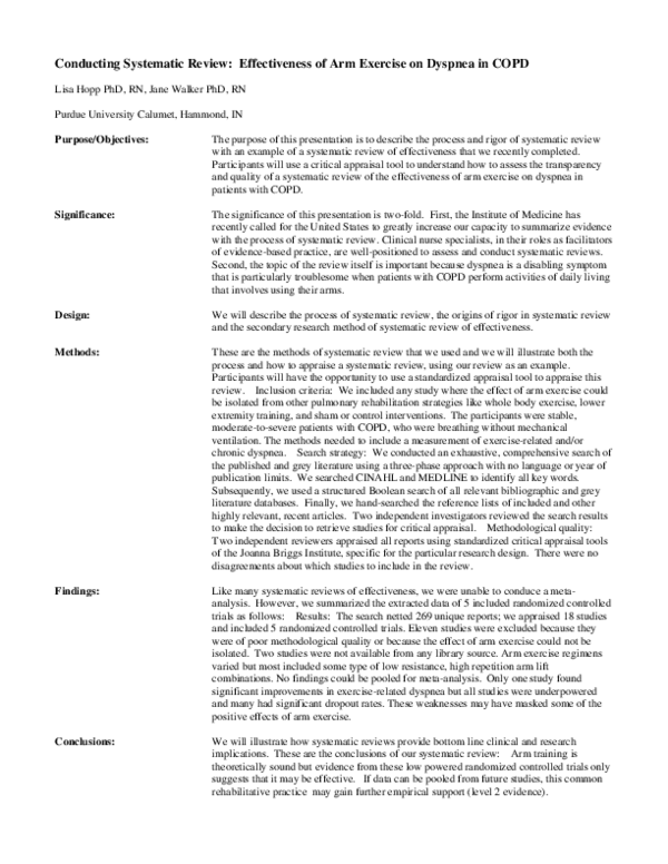 (PDF) Conducting Systematic Review Lisa Hopp Academia.edu