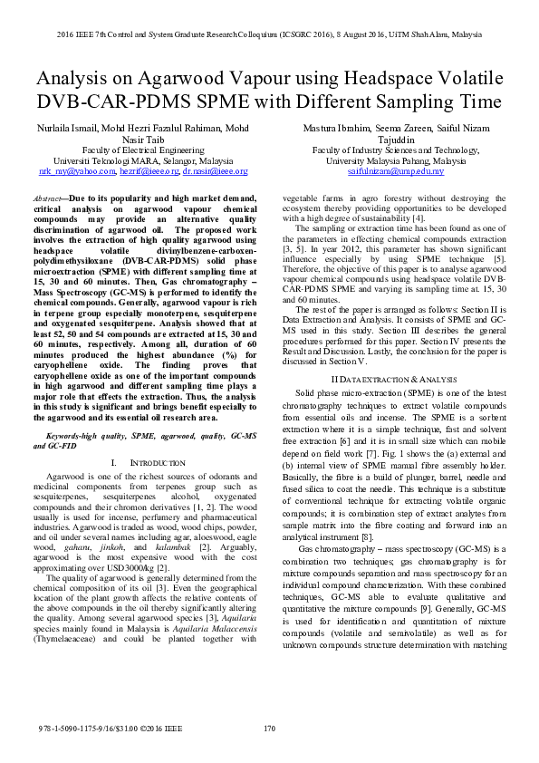 (PDF) Analysis on agarwood vapour using headspace volatile DVB-CAR-PDMS ...