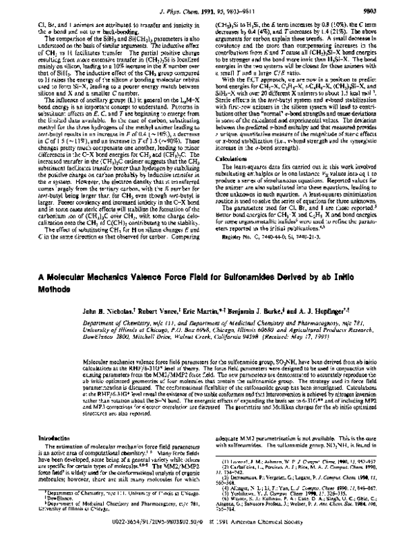 (PDF) A molecular mechanics valence force field for sulfonamides ...
