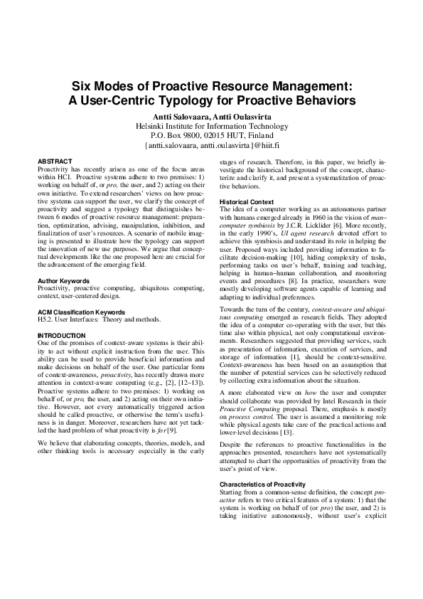 (PDF) Six modes of proactive resource management