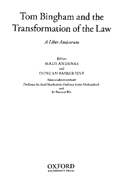 (PDF) Tom Bingham and the Transformation of the Law